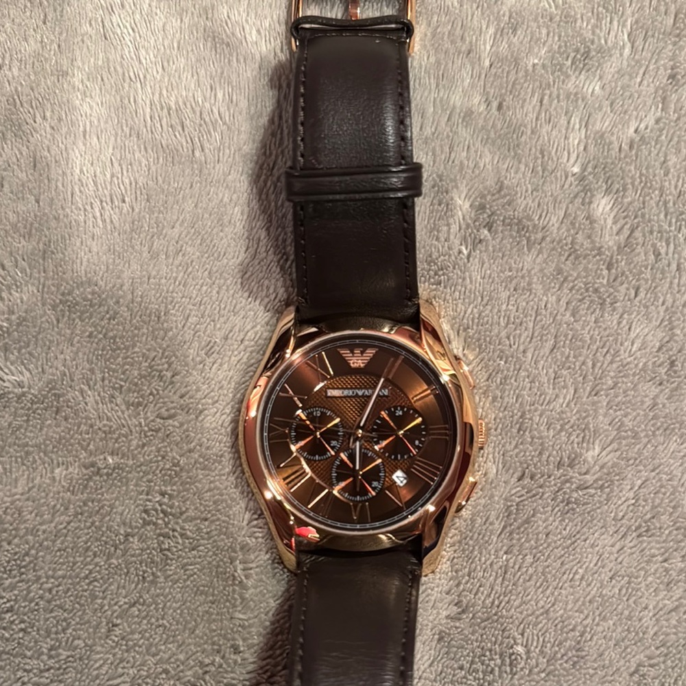 Emporio Armani Rose Gold Chronograph Watch - Picture 8 of 8